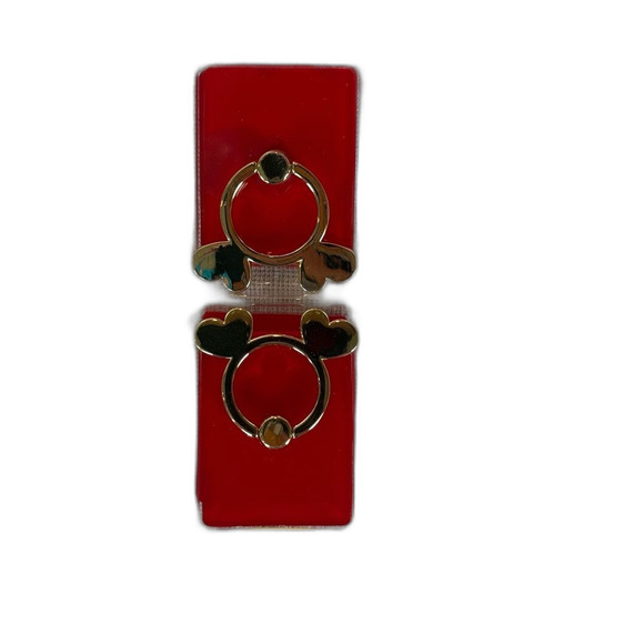 New Open Box Cell Phone Ring Stand 2 Pack Red Hearts Stick On 360 Rotation - Picture 2 of 4